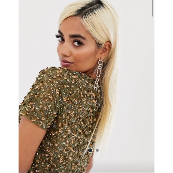 ASOS Cropped Sequin Embellished Top - Picture 10 of 10